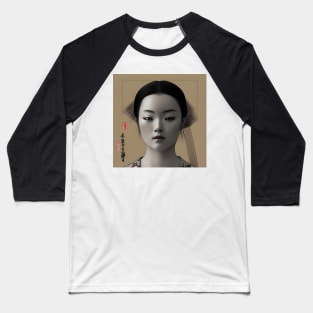 Beaux Animes Art, Ukiyo-e Irezumi Japanese Anime Girl Illustration Design Baseball T-Shirt